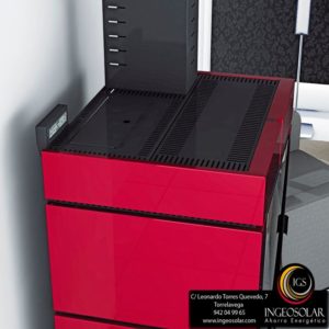 Detalle termoestufa Bi Fuel Style - Ingeosolar