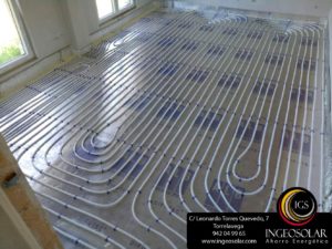 Suelo radiante Difutec con aerotermia para calefacción - Ingeosolar