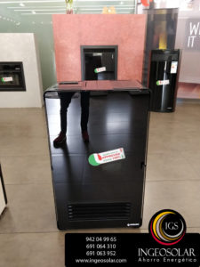 Termoestufa Ungaro con ventilación frontal por suelo Ingeosolar