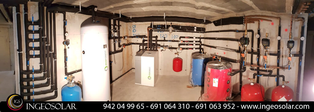 Sala técnica de geotermia y suelo radiante en cantabria ingeosolar
