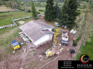 geotermia vertical con vista aerea por ingeosolar