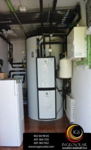sala técnica de energía solar térmica y geotermica por ingeosolar