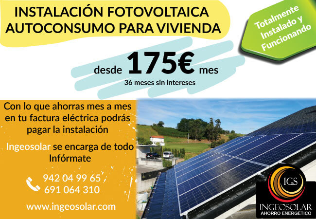 Financiacion Fotovoltacia Sin Intereses desde 175€ mes