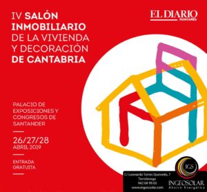 Cartel del Salon Inmobiliario en Santander 2019 con logotipo de Ingeosolar