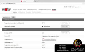 Control remoto ISM7 Wolf para ACS Ingeosolar