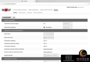 Control remoto para calefacción de aerotermia de Wolf Ingeosolar