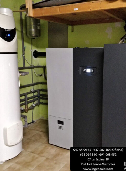 caldera de pellets y aerotermo ingeosolar