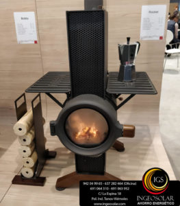 chimenea leña suelo ingeosolar